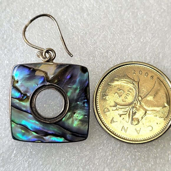 Square Abalone Shell Earrings - Picture 15 of 16